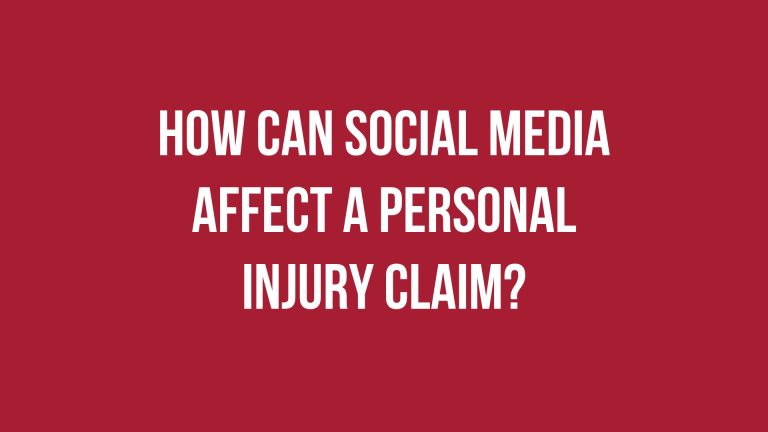 Bold white title on red background asking how social media can affect a personal injury claim.
